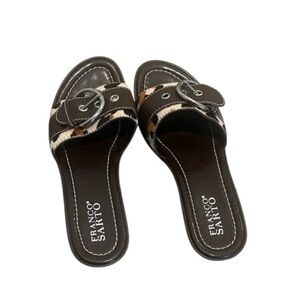 Franco Sarto Animal Print Brown Sandals